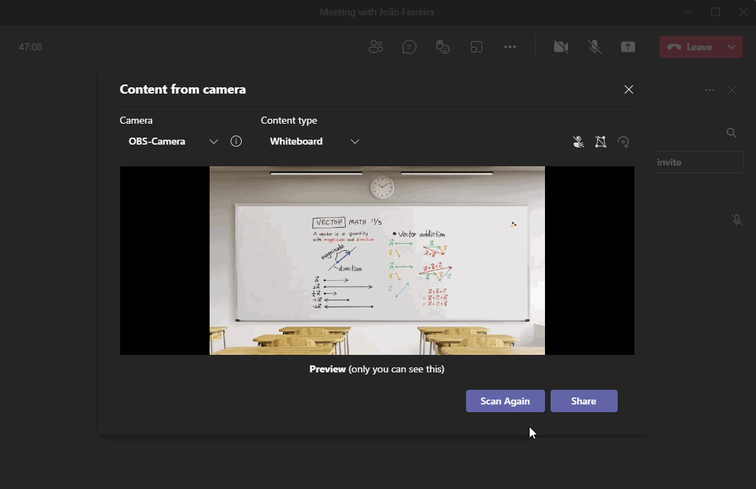 How to share content from camera using Microsoft Teams HANDS ON Teams